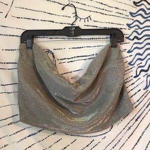 Silver glitter tube top